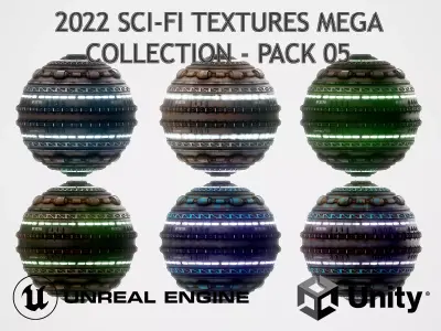 PBR Sci-Fi Texture Pack 05 Low-poly 3D model
