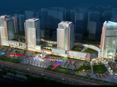 3Dmax fashion city commercial square building 88 3D model