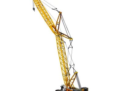 Hydraulic Crane Construction Vehicle Low-poly 3D model