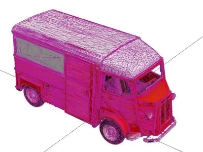 1955 Citroen Type H Classic Vintage Delivery Van 3D model