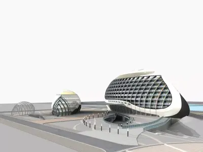 Hotel Building 3D model 39