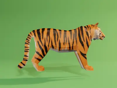 Low Poly Tiger Low-poly 3D model