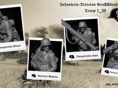 ww2 Infanterie Division Grossdeutschland Troop 1-35  3D print model