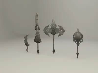 Bladed weapons Low-poly 3D model