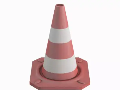 Traffic Cone A 01 Low-poly 3D model