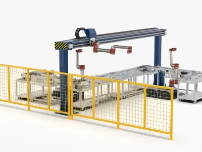 Automatic Conveyor Assembly Line 3D model