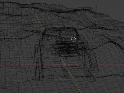 Tank with terrain painting Low-poly 3D model