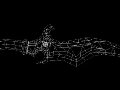 Dagger sword Low-poly 3D model 6