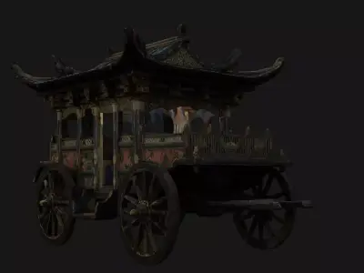 Chinese Ancient Carriage Figure  Low-poly 3D model purchase