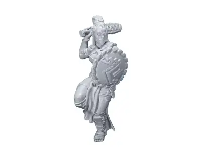 Amazon Warrior girl 4 3D print model