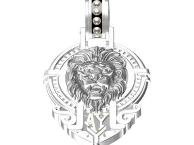 Gothic Lion Pendant 3D print model