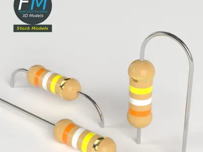 Electronic resistors 3D model