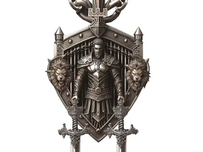 KNIGHT LION SWORD NECKLACE  3D print model