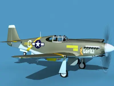 North American A-36A Apache V07 USAAF 3D model