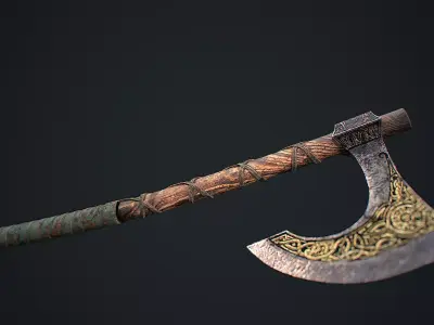 Viking Axe Low-poly 3D model order