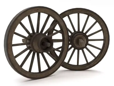 Old Wooden Wheel Low-poly 3D model by AndersonJuniorCG