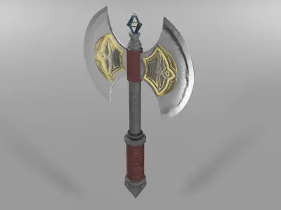 Low poly double sided Viking axe Low-poly 3D model