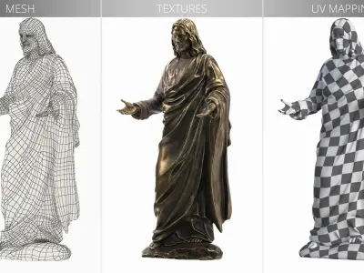  Jesus Christ Statue in Blessing Pose Bronze 