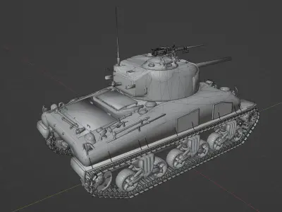M4 A1 LATE SHERMAN Low-poly 3D model