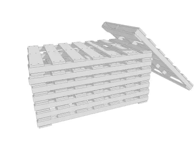 Wooden Pallet Low-poly 3D model order