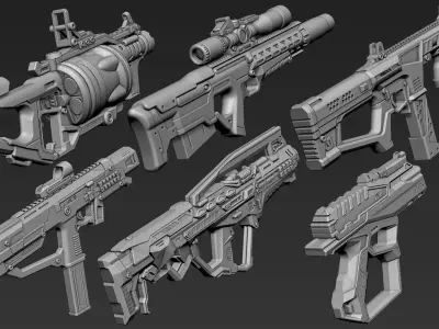 3D Printable Sci-Fi Weapon Part 9 3D model