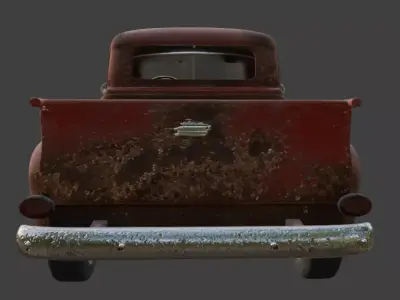 Vintage Rusty Pickup Truck 3D Model 3D model 39