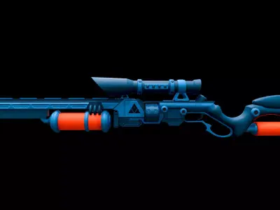 Future Sniper-Rifle Low-poly 3D model