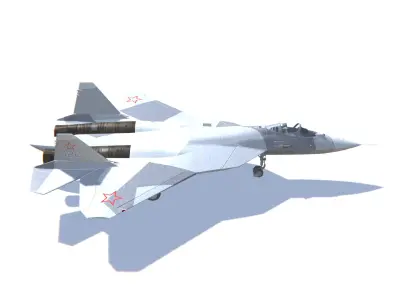 SU-57 Felon Jet Fighter Aircraft Low-poly 3D model