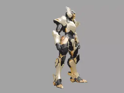 Golden Black Sci Fi Mech 3D model