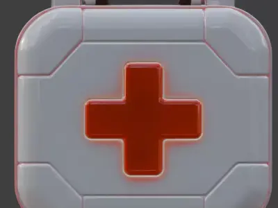 Futuristic Sci-Fi Health Pack 3D  Low-poly 3D model