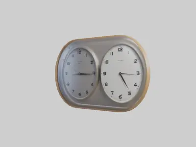 Double Face Wall Clock model Low-poly 3D model