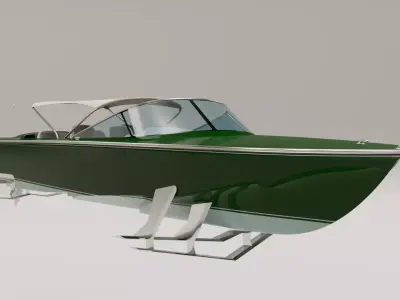 Hydrofoil boat Volga 3D model