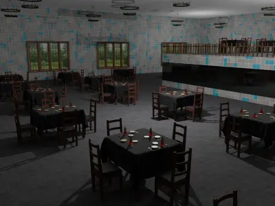 Restaurant  Low-poly 3D model get