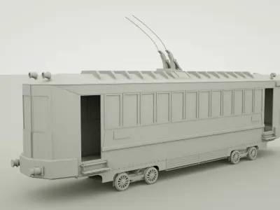 Retro Tramway  3D Model 3D model