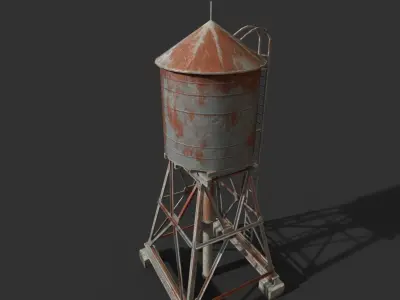 Water Tank Model Low-poly 3D model