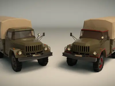 Low Poly Military Truck 01 Low-poly 3D model
