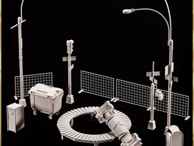 50 Different Street Asset Pack STL Collection  3D print model purchase