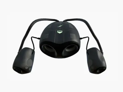 Jetpack I02 Black Green - SciFi Character Design Low-poly 3D model
