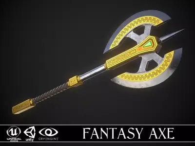 Fantasy Axe 04D Low-poly 3D model