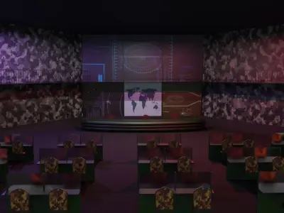 Military Mission Control Center  Low-poly 3D model
