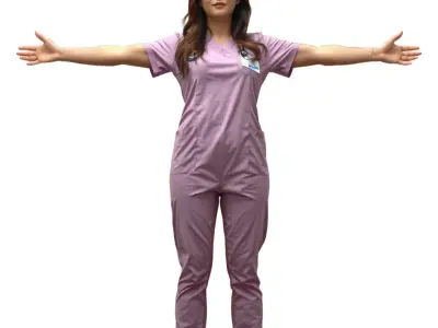 Lilac Scrubs Professional model pack Low-poly 3D model