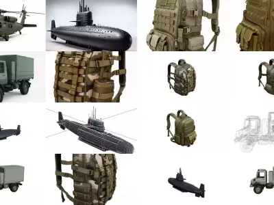 Military Transport Vehicles Gear Pack 22 Models Army Combat Set