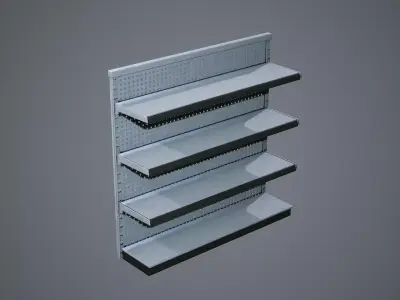 Industrial Store Shelving Units  Low-poly 3D model