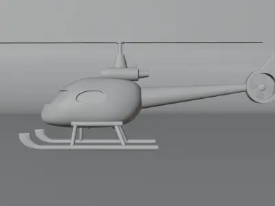 low poly helicopter Free low-poly 3D model