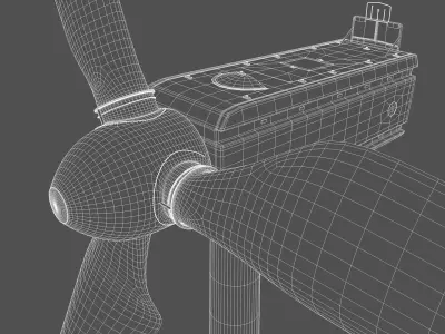 Wind Tourbine High Poly 3D Model C4D Rigged 3D model