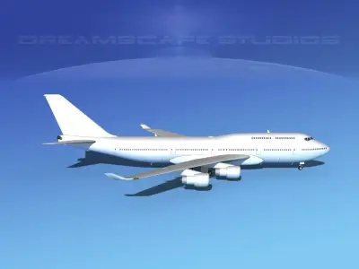 Boeing 747-400 Bare Metal 3D model