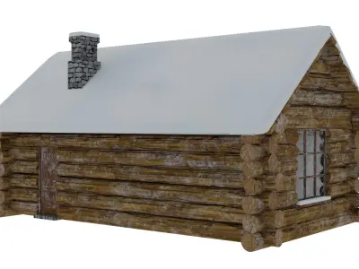  Winter Log Cabin 