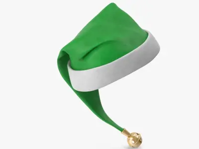 Christmas Hat Green with Bell v2 3D model
