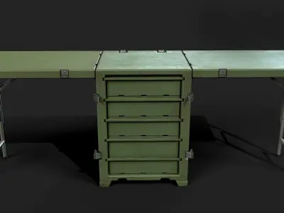 Military Desk Low-poly 3D model