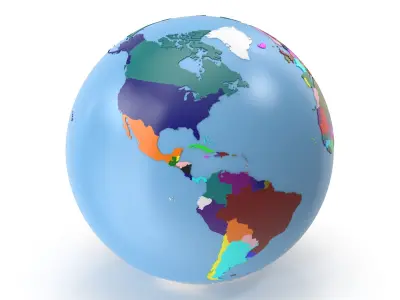 Earth Globe Geopolitical 3D model